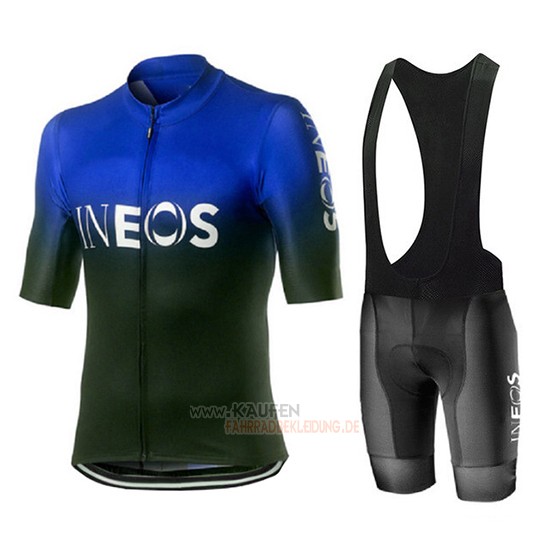 Castelli Ineos Kurzarmtrikot 2019 und Kurze Tragerhose Shwarz Blau